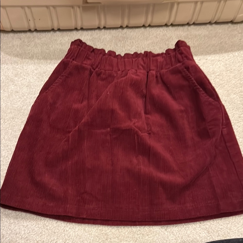 Women's Burgundy Corduroy Skirt